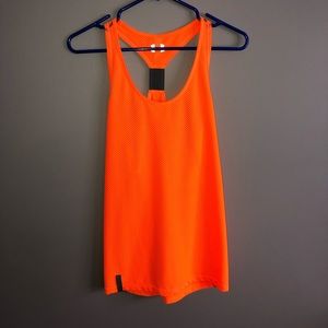 Orange under armor tank top.